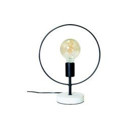 Lampe de Table, à Poser Salon, Chambre, Bureau Industrielle Pied Terrazzo Abat-Jour Cercle Métal