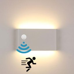 Applique murale intérieure avec détecteur de mouvement 12 w Blanc chaud led Applique murale