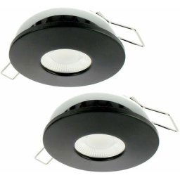 Arum Lighting - Lot de 2 Spots Encastrables led 8W milan cct IP65 IK07 Collerette Ronde Noire avec