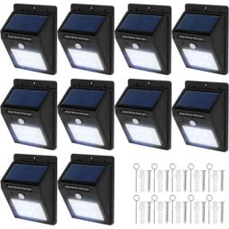 Lot de 10 spots led solaires avec détecteur de mouvement - lot de 10 projecteurs led pour exterieur