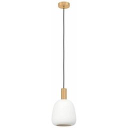 Eglo - Lampe suspendue Manzanares Glass Opal-Matt Weiss E27 1x40W h: 110cm Ø22.5 cm Dimmable