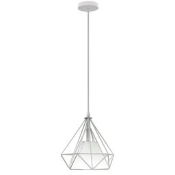Lampes de Plafond Abat-Jour Lampe Suspension Lustre Cage en Fer Forme Diamant 20cm avec Douille