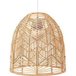 Privatefloor - Lampe suspendue style boho Bali en rotin naturel - Bu Bois naturel clair - Rotin