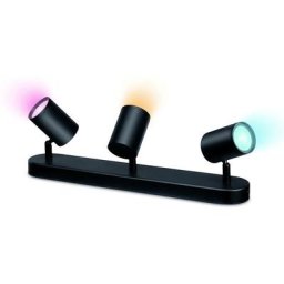 Spots Connecté Wi-Fi couleur imageo 3x5W 2200-6500K, Noir, fonctionne avec Alexa, Google Assistant