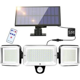 Lampes Solaires D'extérieur 224 led avec Détecteur de Mouvement, Étanchéité IP65, Angle D'éclairage