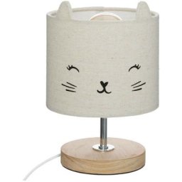 Atmosphera - Lampe Abat-jour Chat créateur d'intérieur - Gris