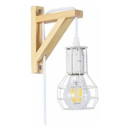 Barcelona Led - Applique murale en bois et cage mica avec ampoule de 4W 2000K Blanc - Blanc