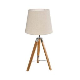 Silumen - Lampe de Chevet Design Bambou Trépied H58cm Ivoire - Bois Bois
