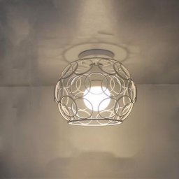 Plafonnier Vintage Industrielle Style Design Cage Eclairage de plafond Blanc Fer Intérieure pour