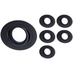 Lot 6x Noxion Encastré Spot Logic MR16 inclinable Noir Diamètre 80mm - GU10 Culot