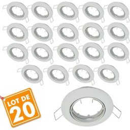 Eclairage Design - Lot de 20 supports encastrable orientable blanc D82