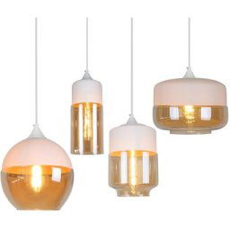 Lot de 4 Suspension Design Cylindre Style Retro Vintage Contemporain, Moderne Lustre Abat-jour en