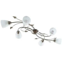 Plafonnier à intensité variable 'Yannie' en métal pour salon & salle à manger - nickel, blanc