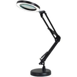Leisei - Lampe Loupe led 5X, Lampe loupe de Bureau Bras Rotatif réglable, , Lentille en Verre de,