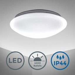 B.k.licht - Plafonnier led salle de bain rond éclairage salle de bain luminaire IP44 lampe chambre