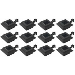 Vidaxl - Lampes solaires à led carrées d'extérieur 12 pcs 12 cm Noir Noir