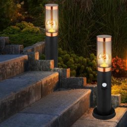 Lampadaire lampadaire éclairage extérieur cuivre fumé extérieur avec détecteur de mouvement