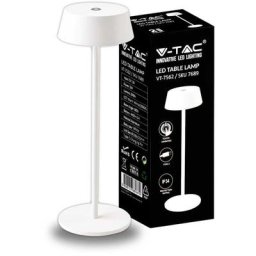 VT-7562 Lampe de table - 3000K - Variable par touche - Rechargeable - Blanc - V-tac