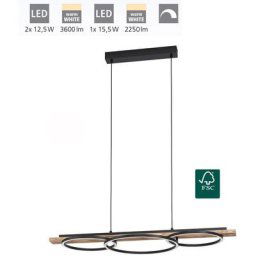 Eglo - Lampe suspendue Boyal Noir, Brown Rustic Blanc l: 101 b: 40 h: 110cm Dimmable 3000k
