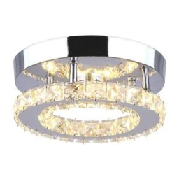 Aiskdan - Plafonnier led, Lustre en Cristal 16W, Éclairage de Plafond Moderne pour Chambre, Salon,