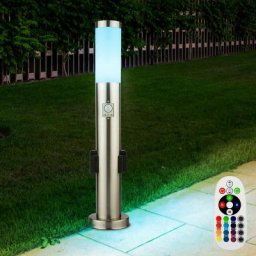 Borne d'éclairage à led avec prise Eclairage de chemin extérieur avec détecteur de mouvement