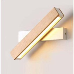 Applique Murale Intérieur led, Rotation 360°avec Simple en Bois Massif Éclairage Lampe Murale