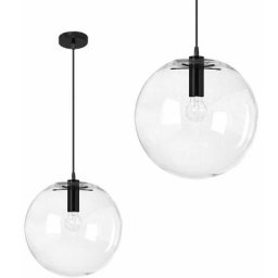 Lampe suspendue APP308-1CP lassi verre transparent+noir diamètre 30CM 1-POINTS de lumière E27 - noir