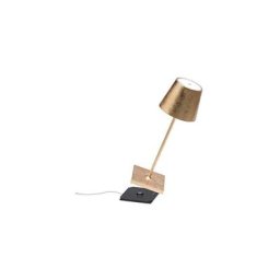 Zafferano - Lampe led de table Poldina Pro Mini feuille d'or rechargeable et dimmable