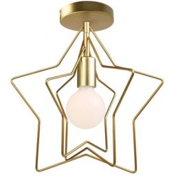 Plafonnier Industrielle led Design Étoile Ajustable diy Lampe de Plafond Créative en Métal Doré