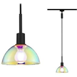 URail pendule Sarrasani max 20W E14 Sr. mat / 230V Dicro verre métallique noir mat, dichroïque max.