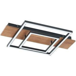 Led Plafonnier à intensité variable 'Chariska' en bois pour salon & salle à manger - bois foncé,