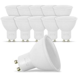 Eclairage Design - Lot de 10 Ampoules led GU10 5W eq. 40W Blanc Chaud