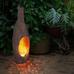 Décoration de jardin lumière solaire pour décoration extérieure design Lampe solaire rotin -optik