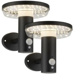 Arum Lighting - Lot de 2 Appliques murales solaires miramar Equi. 60W Détecteur de Présence 3 Modes