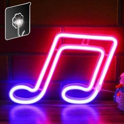 Néon logo musique notes décoration, LED néon logo mur décoration USB / batterie néon pour la
