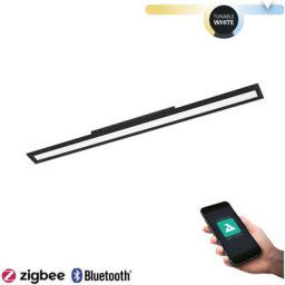 Plafonnier led Salobena-Z Blanc Noir l: 120 b: 10 h: 4.5cm dimmable 2700-6500K avec fonction