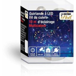 La Boutique De Noel - Guirlande lumineuse led fil cuivre électrique multicolore 10 mètres