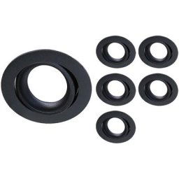 Noxion - Lot 6x Encastré Spot Vision MR16 inclinable Noir Diamètre 69mm - GU10 Culot
