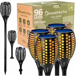 Homeprotek - Grandes lampes solaires de jardin Torche 96 LEDs - Étanche IP65 - Éclairage extérieur