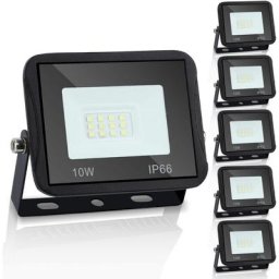 5x Projecteur led 10W Proline Blanc chaud IP65 Haute Luminosité Radiateur - Schwarz - Swanew
