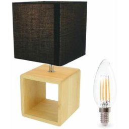 Eclairage Design - Lampe de chevet et table a poser Bois E14 30cm bragi avec son Ampoule led 4,9W