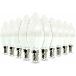 Lot de 10 Ampoules LED bougie E14 5.5W Equivalent 40W 470LM ARUM Température de Couleur: Blanc