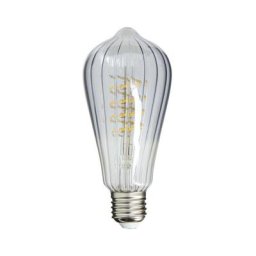 Xanlite - Ampoule Filament led déco verre ciselé ST64, culot E27, 240 Lumens, Blanc chaud