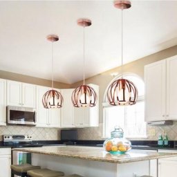 3x Moderne Lustre Suspension Vintage Fer Design Cage Métal Luminaire E27 pour Restaurant Cuisine