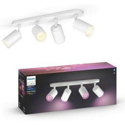Hue White & Color Ambiance, fugato Spot 4x5.7W - Blanc, compatible Bluetooth, fonctionne avec