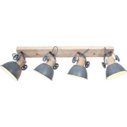 Plafonnier Mexlite Gearwood Gris en Bois - caoutchouc - 2729GR - Gris en Bois