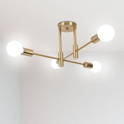 Axhup - Rétro Lampe Plafonnier Luminiare Vintage Industrielle 4 Spot Lustre Eclairage pour Salle à