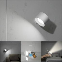 Applique murale led avec batterie rechargeable 3 niveaux de luminosité Port de charge usb Rotation