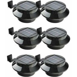 Lot de 6 lampes de gouttière led à énergie solaire, clôture, toit, gouttière, jardin, cour, mur,
