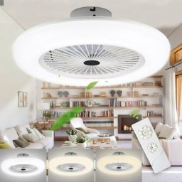 Randaco 80W ventilateur de plafond ventilateur lampe ventilateur LED refroidisseur sommeil moderne